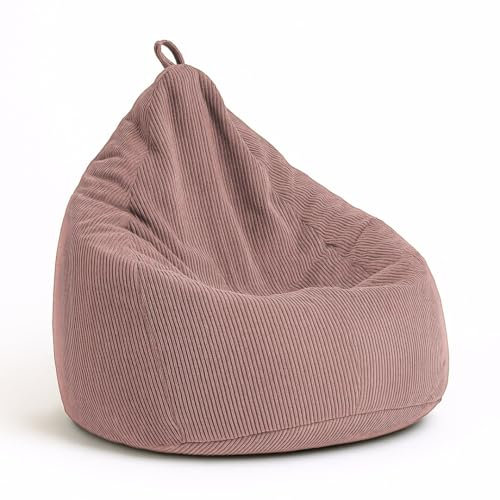 chilly pilley® Sitzsack aus Cord mit EPS-Füllung - Sitzkissen, Gamingkissen, viele Farben, 65x85 Hellrosa