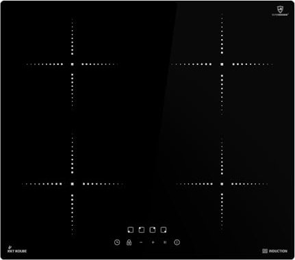 KKT KOLBE Induktionskochfeld 60 cm | autark | rahmenlos | Kochplatte mit 4 Zonen | 9 Stufen | Abschalt-Timer | Topferkennung | Tastensperre | IH85900RL