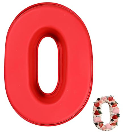 YXHZVON Kuchenform Zahlen Silikon Backform Zahl 0, Groß 3D Number Cake Zahlenbackform, Antihaftige DIY Motivbackformen für Kindergeburtstag, Hochzeit Jubiläum, Geburtstagstorte