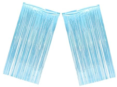 HAWILLOSCH 2piezas Cortina De Franjas Metálica para Fiesta Decoración De Eventos Fondo para Bodas y Cumpleaños Diseño Degradado Fácil Instalación