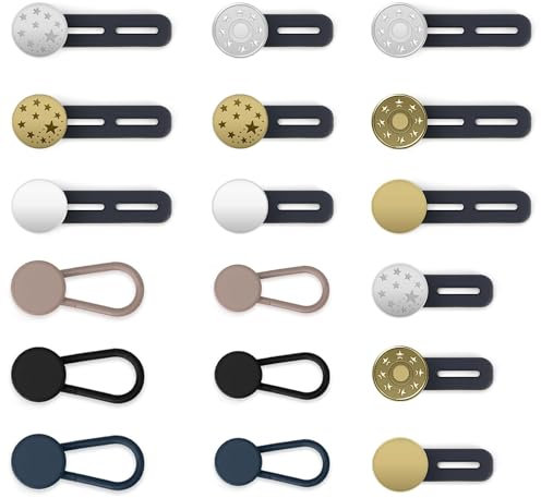 18 Stück Hosenbunderweiterung,Hosenknopf Verlängerung,Knopfverlängerung Für Hosen,Hosenerweiterung Schwangerschaft,Hosenbunderweiterung Damen,Hosenbund Verlängerung,Hosenerweiterung,Jeans Röcke Hosen