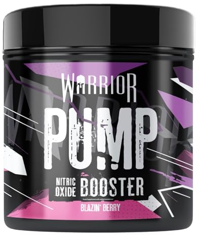 Warrior Pump Pre Workout Powder 225g – Non Stim & Caffeine Free Preworkout Nitric Oxide Supplement – Contains Citrulline Malate, Glycerol, Cyclic Dextrin and Beetroot – 30 Servings, Blazin Berry