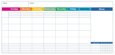 Calendrier effaçable - Calendrier mensuel - Tableau blanc mural - Réutilisable - 43,2 x 88,9 cm - Organiseur effaçable à sec pour planification mensuelle - Parfait pour le bureau, la maison ou la