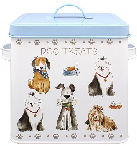 The Leonardo Collection Faithful Friends Dog Treats Box | Durable Pet Food Storage Container | Ideal for Daily Use | Airtight Bin for Dry Pet Food in Any Home