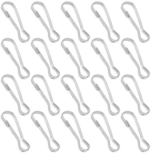 YQQYG 20 PCS Stainless Steel Flag Pole Clips, Metal Clips to Hold Flag, Spring Snap Hooks Flagpole Clip, Banner Clip for Flagpole Accessories