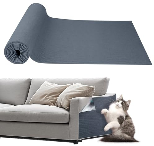 Storystore Cat Scratching Mat, 40cm x 200cm Self-Adhesive Cat Scratching Mat, Trimmable Cats Scratch Anti scratch furniture protector Suitable for Sofa,Carpets,Walls (Light grey)