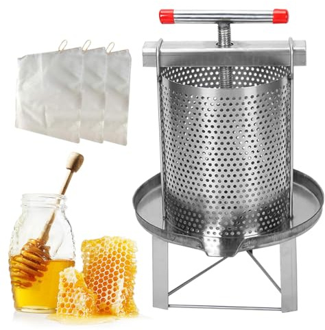 Honey Extractor - Stainless Steel Manual Or Electric Honeys Spinner | Beekeeping Equipment for Honeycomb Extraction | Durable Drum with Crank Handle - Beekeeper Harvest Tool
