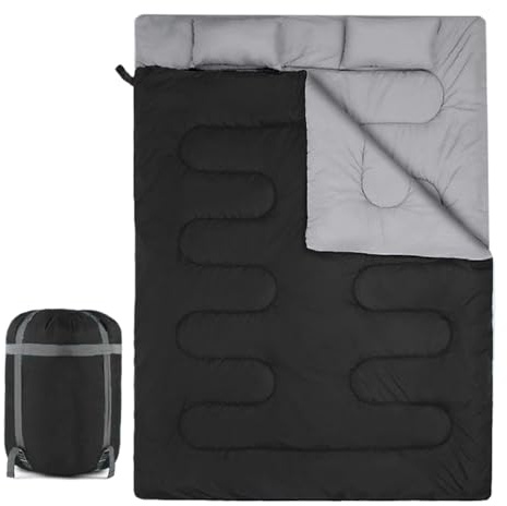 Saco de Dormir | Saco de Dormir | Bache de dormIir de Techo para 2 Personas con Almohadas y Bolsas, cálido fácilmente portátil para el Viaje del Festival de Senderismo