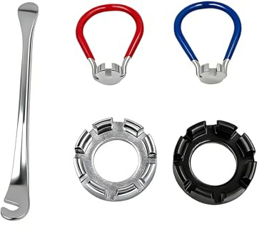 Crozgan 5Pcs Universal Bicycle Spoke Wrench Set with Tire Lever