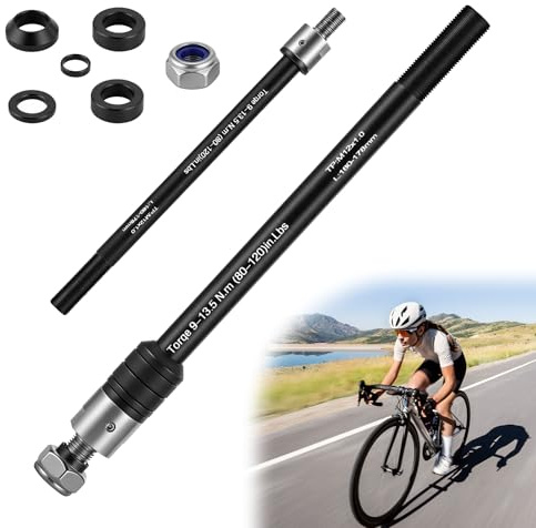 TranRantic Bike Trailer Thru Axle Adapter, Aluminum Alloy M12x1.0 Adjustable Bicycle Trailer Axle Adapter, Compatible with Most Bike Trailers Coupling