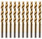 Box of 10 x 8.5mm HSS M2 Fully Ground Jobber Drill Bit Tin Titanium Nitride Coated DIN338 Standard (8.5mm x 117mm)