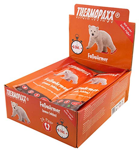 THERMOPAXX-Fußwärmer, Vorteilsbox mit 24 Paar, selbstklebend für 8h warme Füße, Fußwärmer für jeden Schuh geeignet, 100% natürliche Wärme, hauchdünn und wärmt den ganzen Fuß