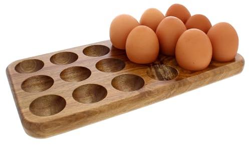 Gui's Chicken Coop Egg Tray - Rustic Wooden Egg Holder For Eggs Usable in Kitchen Refrigerator, or Countertop for Display or Storage - Easy to Clean… (18 Eggs)