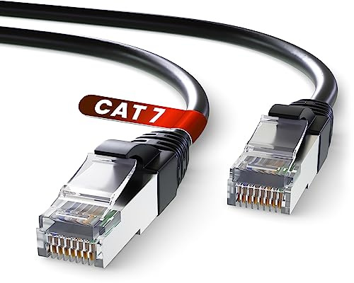 Mr. Tronic Cavo Ethernet Cat 7 da 5m, Cavo di Rete LAN Cat 7 ad Alta Velocità con Connettori RJ45 Per una Connessione Internet Veloce - Cavo Patch | SFTP Cat7 (5 Metri, Nero)
