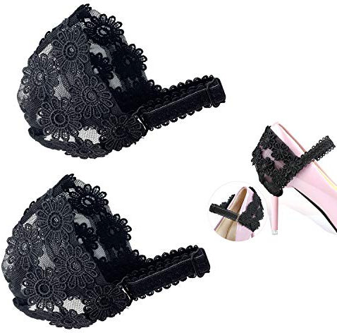 CAREOR 2 Stück Frauen Damen Spitze Sonnenblume High Heel Strahl Schnürsenkel Schuhe Schleife Kreise Anti-Looose Cross Fixed Shoe Tie Gürtel für Hochzeiten, Partys, Familientreffen, Elegante Anlässe