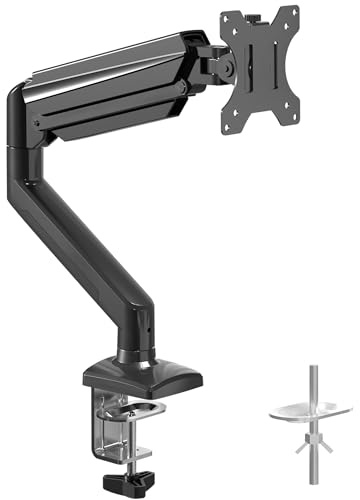 Suptek Brazo Monitor para Pantallas de 13-32 Pulgadas, VESA 75 y 100 mm, Giratorio de 360°, Inclinación Ajustable, Altura Regulable, Soporte de Monitor Escritorio con Resorte de Gas(MD01A)