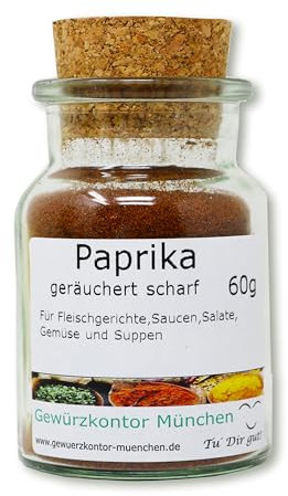 Paprika geräuchert scharf Spanien 60g im Glas Gewürzkontor München