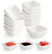 YKUKIZEE 12 PCS Small Ceramic Soy Sauce Bowl 3 Oz, White Porcelain Side Dish Bowls 7.4 cm, Square Ramekin Bowls 85 ml for Seasoning Ketchup Sushi Dip Snack BBQ