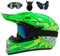Motocross Helm Kinder, Fullface MTB Downhill Motorradhelm Jugend, Herren Damen Motorrad-Helm Off Road Downhill Enduro-Helm, Integralhelm Crosshelm Helm Herren ATV Motorradhelm(Color:Green,Size:M(54-55