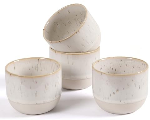 ZEBERBO Lot de 4 tasses à expresso en céramique à double paroi pour tasses Nespresso, tasses à café expresso émaillées spéciales pour machine à expresso (blanc cassé)
