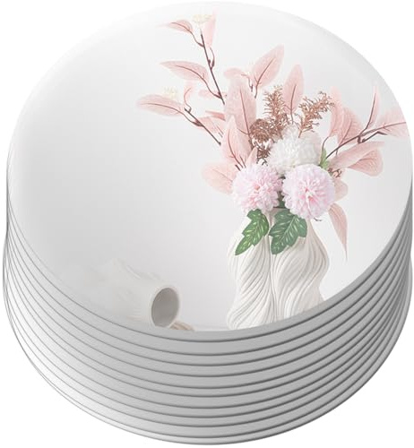 Nexboraque Set di 12 piatti rotondi a specchio per candele, centrotavola da 30 cm, per tavoli, vassoi in vetro a specchio, spessore 1,7 mm, piastrelle a specchio per decorazioni di nozze, feste,