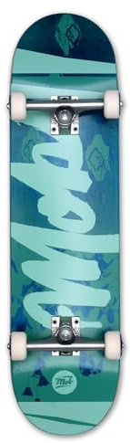Mob Skateboard Paperwork Complete 8.25 Complete - Komplettboard 32 x 8.25 Zoll - Holzboard aus Ahornholz - fertig montiert - Anfänger und Profi Skateboard für Jugendliche, Erwachsene - Blau