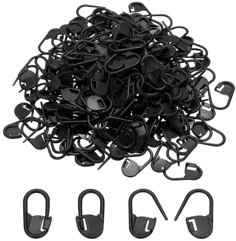 PATIKIL Crochet Stitch Markers, 200Pcs Plastic Knitting Markers Needle Pin Locking Stitch Marker for Sewing Crocheting DIY Craft, Black