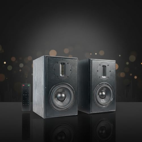 Samtronic 200W 5.25 inches Powered Bookshelf Speakers with Ribbon Tweeter