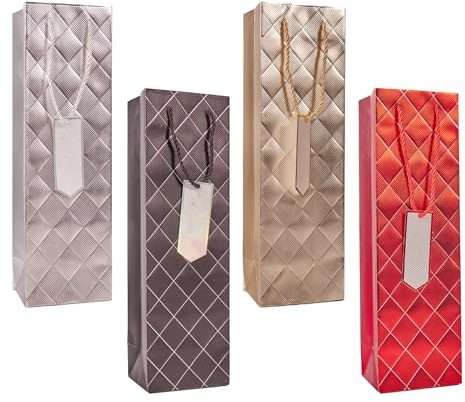 12Pack Wine Gift Bags for Bottles,13.7 Luxury Wine Bags with Gift Tags for Men Women's Birthday,Father's Day,Weddings,Christmas,Thanksgiving,Halloween, Easter, Mother's Day (Multi)