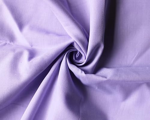 Needleberry Polycotton Fabric - Metre x 112cm - 80% Polyester 20% Cotton - Lightweight Durable Material for Sewing, Crafts & Dressmaking (Lilac, 5 Meters)