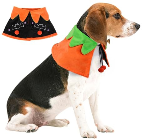 CIYODO Halloween Hundmantel Broderad Dubbelsidig Husdjurscape för Fest Andningsbar och Hållbar Material att Ta Cosplay och Fotografering