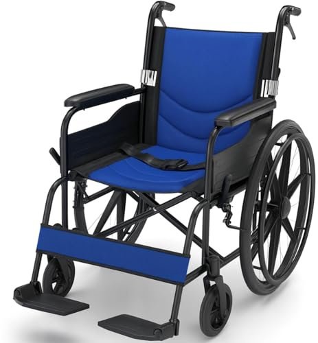 Vive Ultra Lightweight Wheelchair for Adults - Foldable & Collapsible Wheel Chair w/Adjustable Leg Rest & Footrest for Seniors ‌