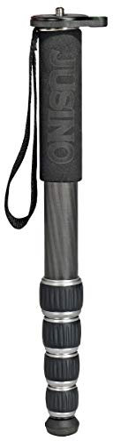 JUSINO Robusto monopiede leggero in carbonio con 5 segmenti fino a 140 cm di altezza, 12 kg di chiusura a sgancio rapido