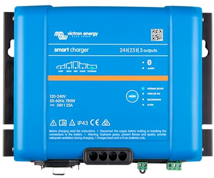 Victron Energy Smart IP43 24-Volt 25 Amp 230V, 3 Output Batterie Ladegerät, Bluetooth