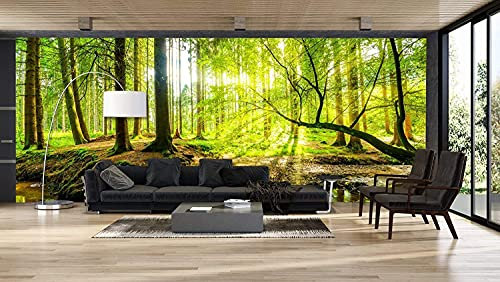 Oedim Fotomural Vinilo Adhesivo Bosque Primavera, Vinilo Adhesivo Decorativo para Habitaciones, decoración para Paredes.