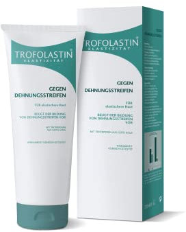 TROFOLASTIN Creme gegen Dehnungsstreifen - beugt der Bildung von Schwangerschaftssteifen vor - Narbencreme für elastischere Haut - 1 x 250 ml
