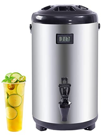 Insulated Beverage Dispenser, 12L/3.2Gal Stainless Steel Thermal Hot and Cold Beverage Dispenser Drink Dispenser for Hot Tea Coffee Cold Milk Water Juice