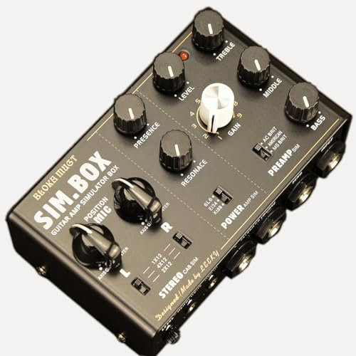 BLOKAMUGT SIM BOX Guitar Effect Pedal Amplifier Simulation - Analog Guitar Amp Speaker Simulator Pedal (Black)