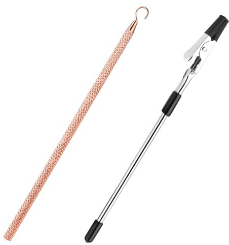 Sliverdew 2 Stück Schmuck Uhr Armband Werkzeug, Edelstahl Tragbare Schmuckarmband Anziehhilfen Armbandverschluss Hilfswerkzeuge, zum Einhaken Frauen Armband Halskette Schnalle Reißverschluss