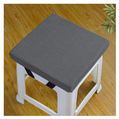 uyeoco Cojín de Asiento Cuadrado con Lazos, 25/28/30/35/40/45/50cm Espesor de 5/8cm,Taburete de Bar súper Suave Cojines for Sillas Cuadrado,Taburete, jardín, Interior, Exterior(Q8,30x30x5cm)