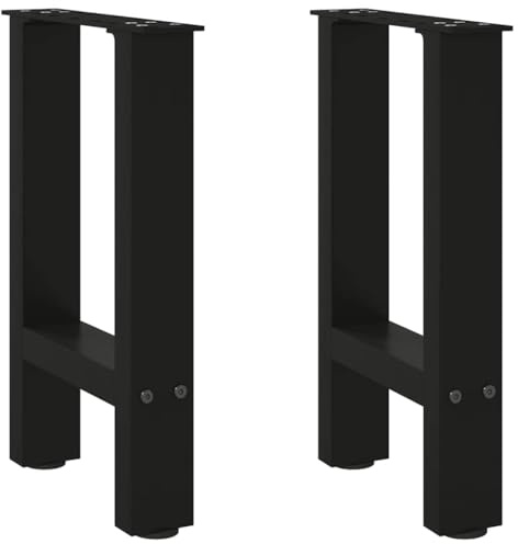vidaXL Gambe per Tavolino da Caffè Nere 2 pz 28x(42-43) cm Acciaio