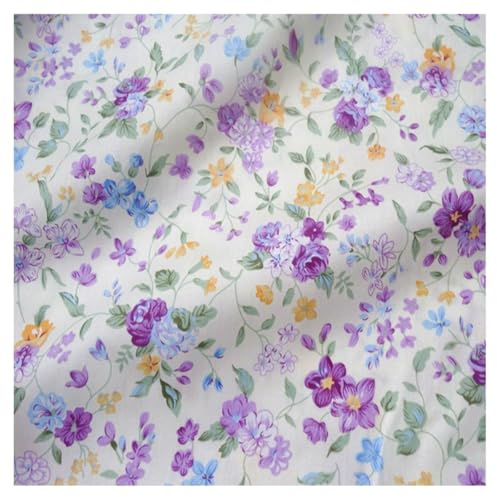 AMateschitz Tessuto di cotone al metro, stoffe per cucito, pacchetti di tessuti stampati, pura cotone, stoffa con motivo a cuore vintage, fiori a patchwork per abbigliamento, fai da te, cucito, quilt