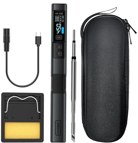 Saldatore Portatile,Saldatore a Stagno 100W Potenza 2S Saldatura,HS-02B Saldatore Digitale Intelligente per Riparazione di Componenti Elettronici,Riparazione di Gioielli,Saldatura PCB