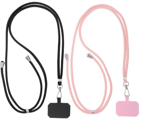 JYNXOR 2 Pcs Cuerda para Móvil Universal, Correa Cordón para Teléfono Móvil Universal Ajustable, Cuerda para el Cuello, Cadena Cruzada, Compatible la Mayoría de Las Fundas de Teléfono, con 2 Parche