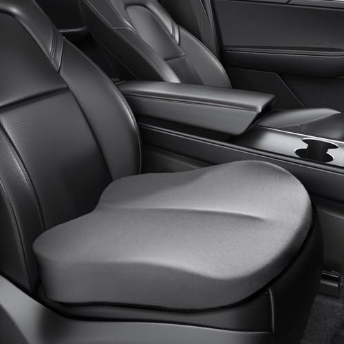 HIKENRI Car Seat Cushion,Memory Foam Adult Car Booster Seat,Car Seat Cushions for Driving,Soft Comfort Car Seat Cushion for Height,For Driver,Office Chair,Home(Grey)