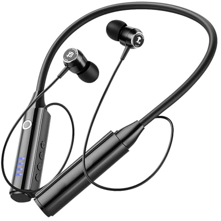 Bluetooth 5.3 Neckband Earphones Wireless Headphones Playtime Up to 800 Hours LDE Battery Display Microphone Suitable for Running Magnetic Headset IPX7 Waterproof Lightweight Noise Cancelling Earbuds