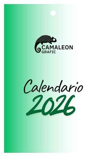 CAMALEON GRAFIC Calendario 2026 Sobremesa, Calendario Taco 2026, 365 Frases Célebres Inspiradoras, 1 Página por Día, Formato 15x10 CM, Ideal para Oficinas, Escritorio, Hogar y Regalo (Verde)