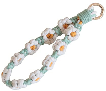 Nucelit Blomma armband nyckelring rem handled snodd nyckelring ryggsäck berlock påskgåvor blomma armband nyckelring