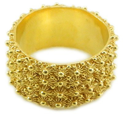 Anello in argento dorato 925 fede filigrana tipo sarda lavorazione nido ape 4 file (14)