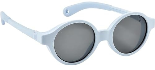 BÉABA, Lunettes de soleil pour bébé 9-24 mois, Protection 100% UV - CAT 3, Protection Latérale, Confort Optimal, Branches ajustables 360°, Bleu perle